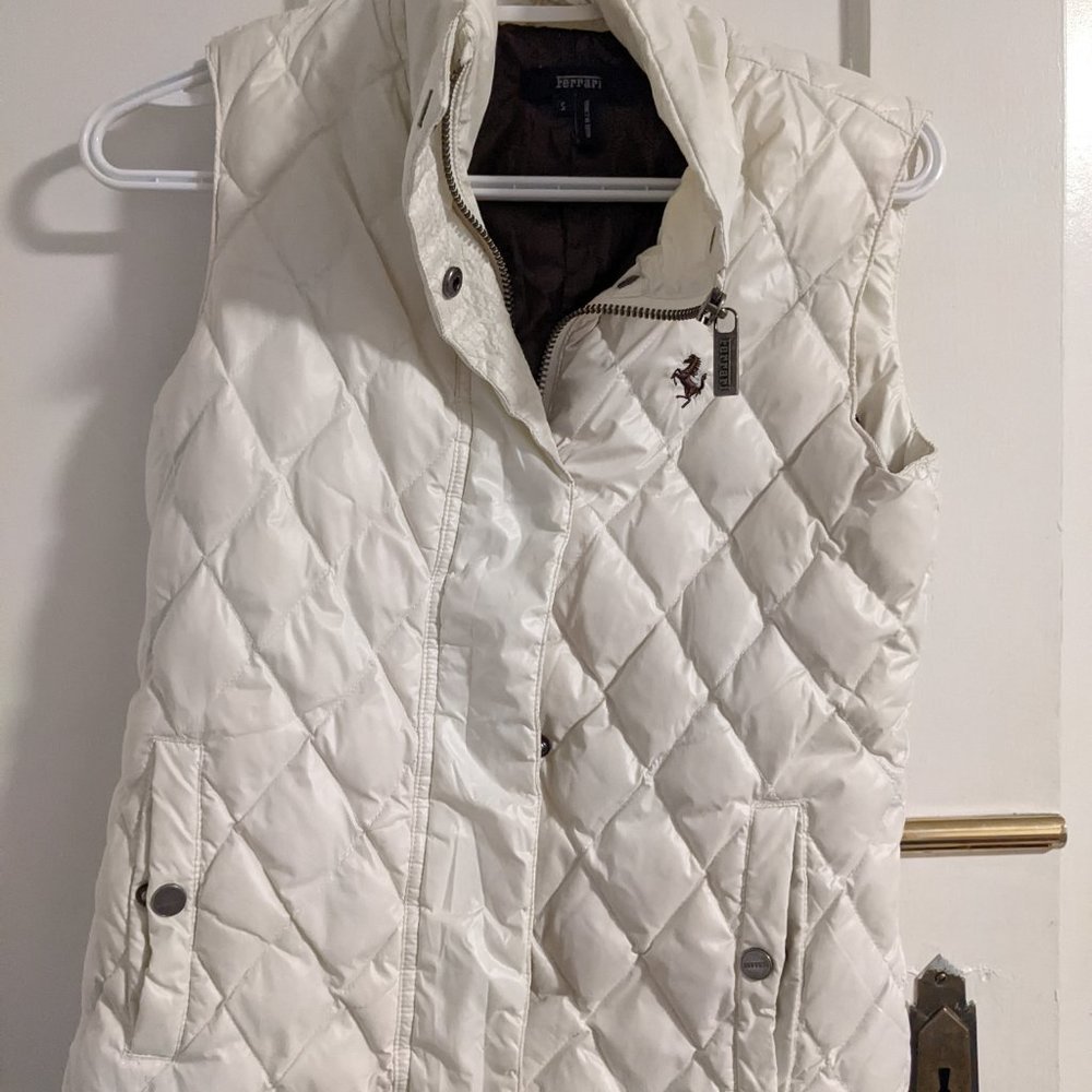 Ferrari White Puffer Vest